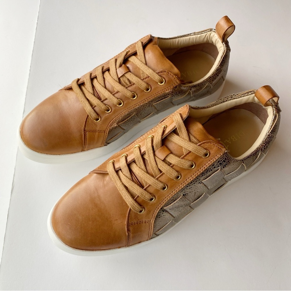 DIBA TRUE Yuli Ana Leather Casual Sneaker Size 10 Womens Luggage / Pewter Color - Picture 4 of 14